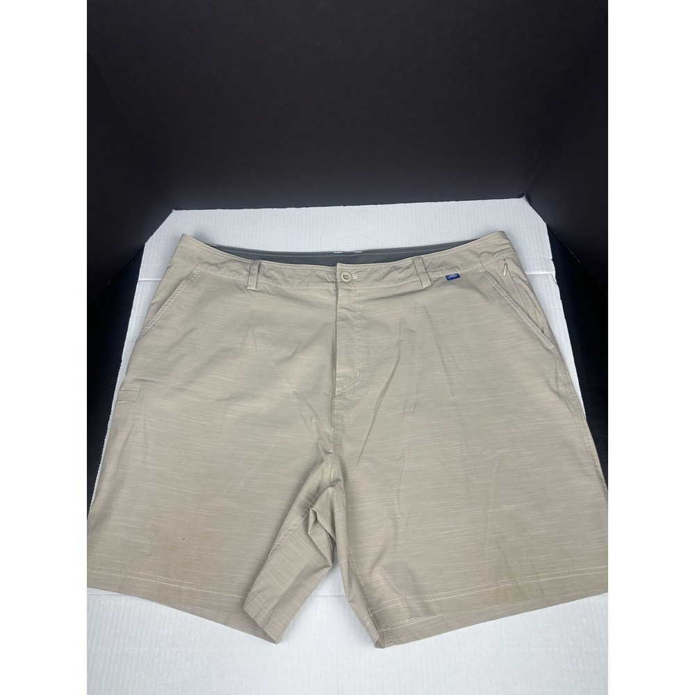 AFTCO FISHING Mens Sz 42 Khaki Hybrid Chino Stretch Lightweight Shorts